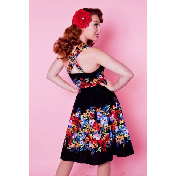 Check photos for print! Heart of Haute Elizabeth pinup swing dress SZ M - Picture 2 of 5